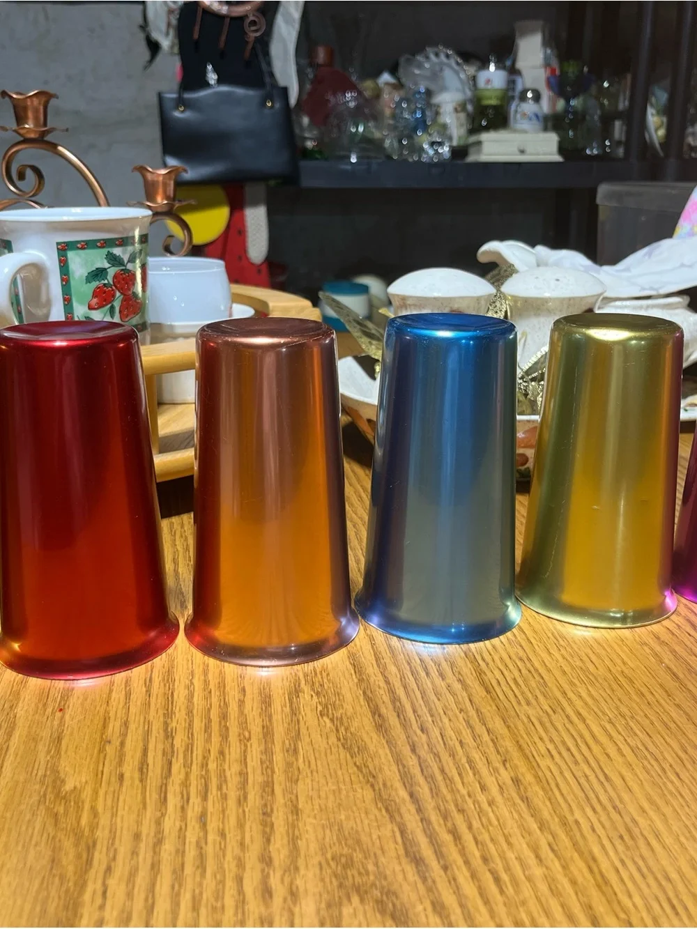 Set of Iridescent Stainless Aluminum Tumblers - Assorted Colors Set Of 6
